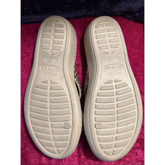 Crocs Women's Size 10Patricia Wedge Cheetah Sandals Slip-on Comfort - Picture 5 of 8